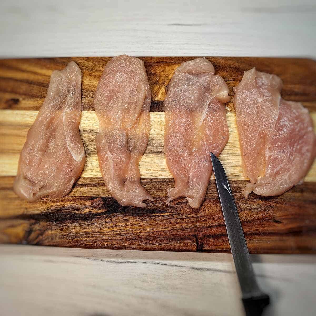 sliced chicken breasts