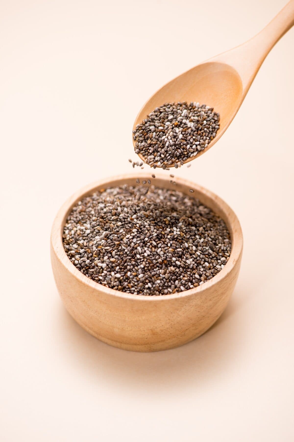 close-up of raw, unprocessed, dried black chia seeds