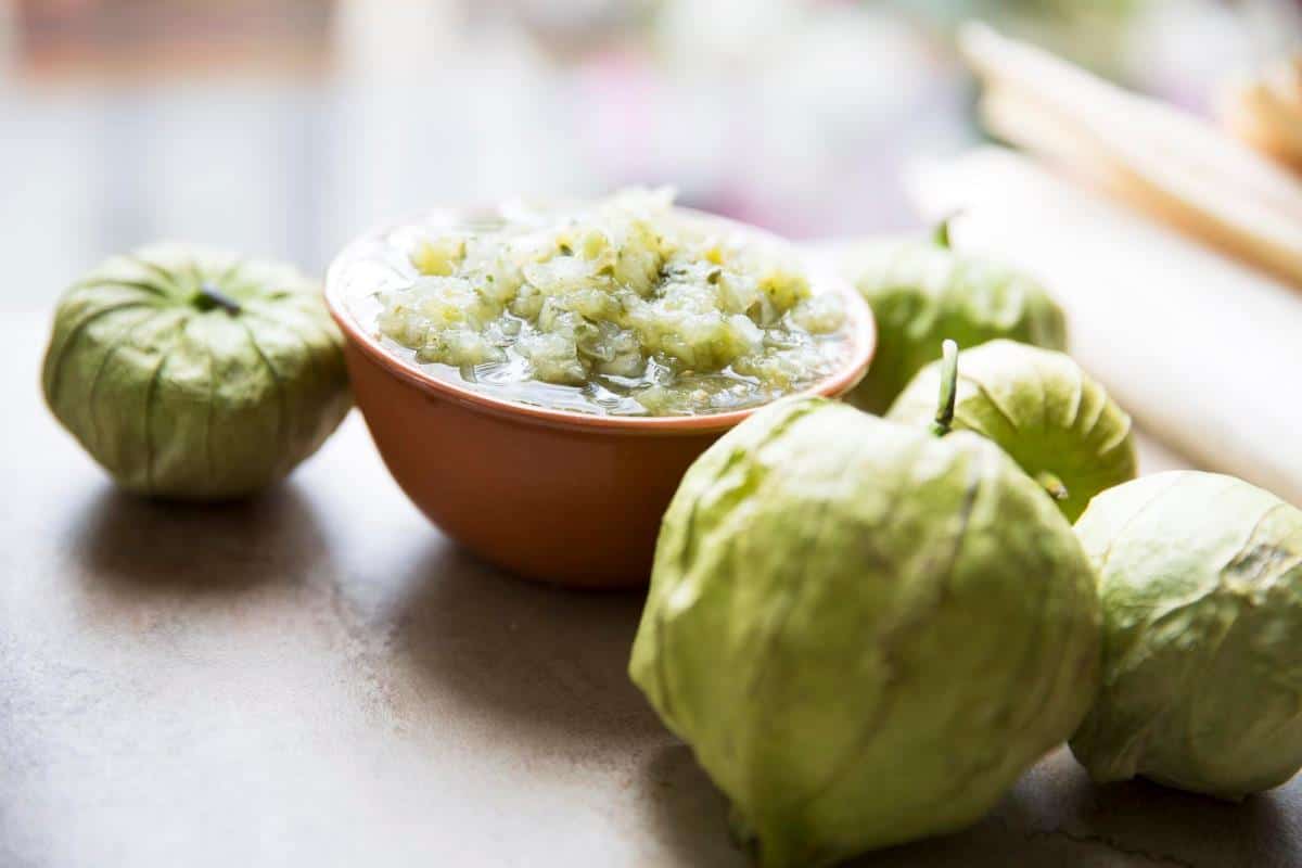 green salsa and tomatillos