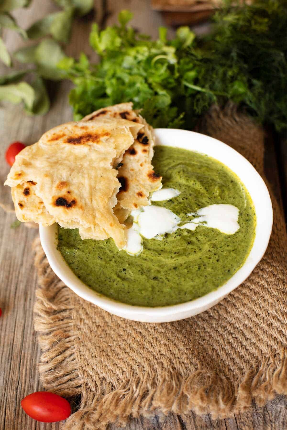 pita with indian traditional food