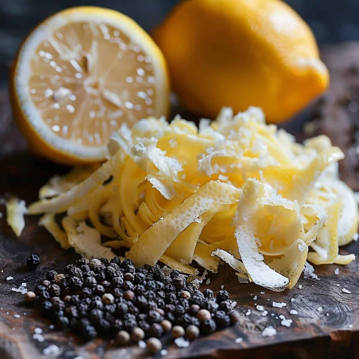 lemon zest and ground black pepper