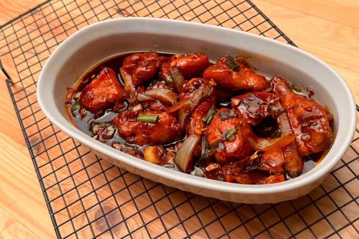 fried chicken in buttery sweet soy sauce