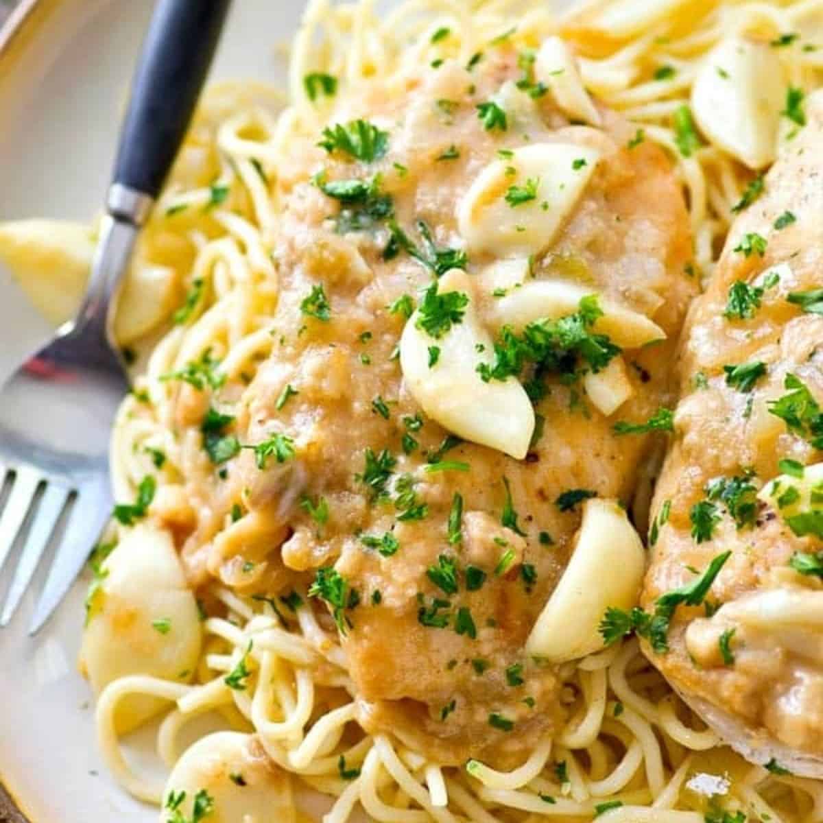 This classic meal with crockpot chicken and 40 cloves of garlic will definitely leave you craving for some more. 