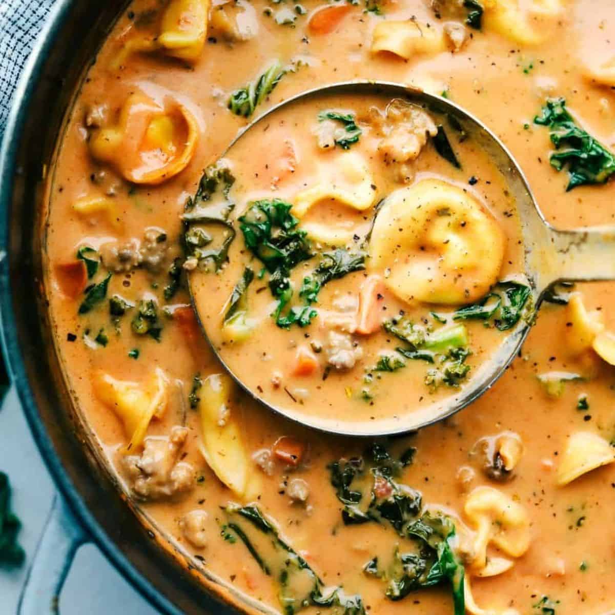 Delicious and creamy Sausage-and-Tortellini Soup