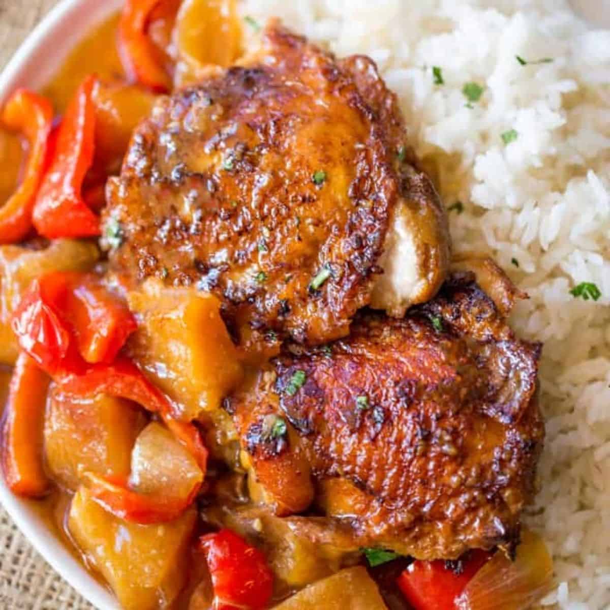 A unique yet must-try recipe featuring  a slow cooker Hawaiian pineapple chicken. 