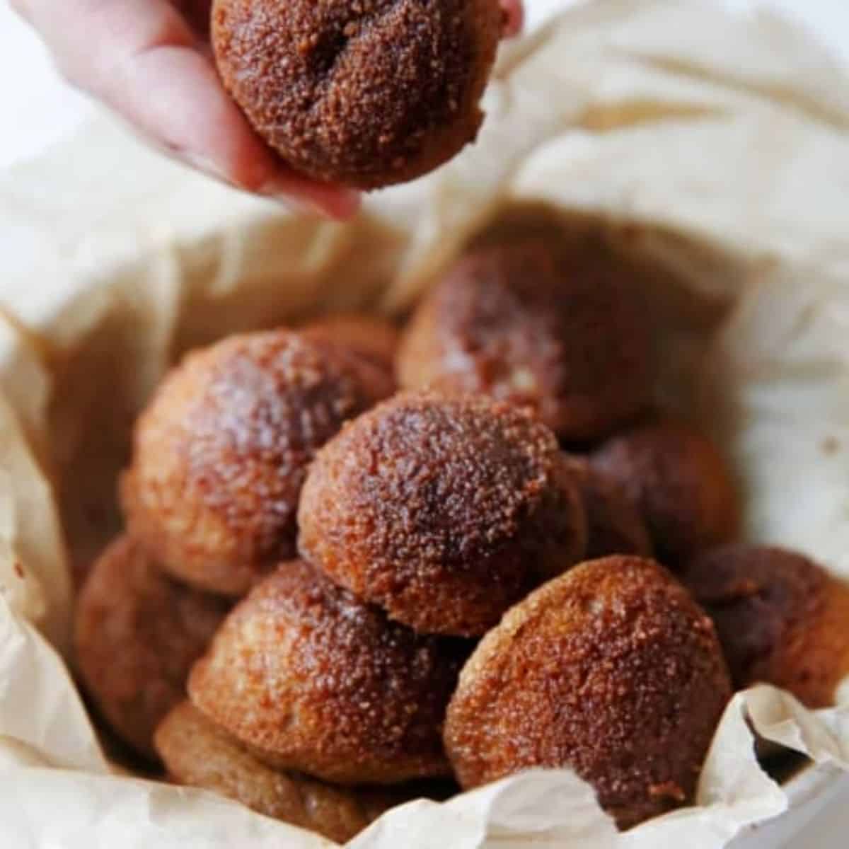 A yummy treat with apple cider donut holes.