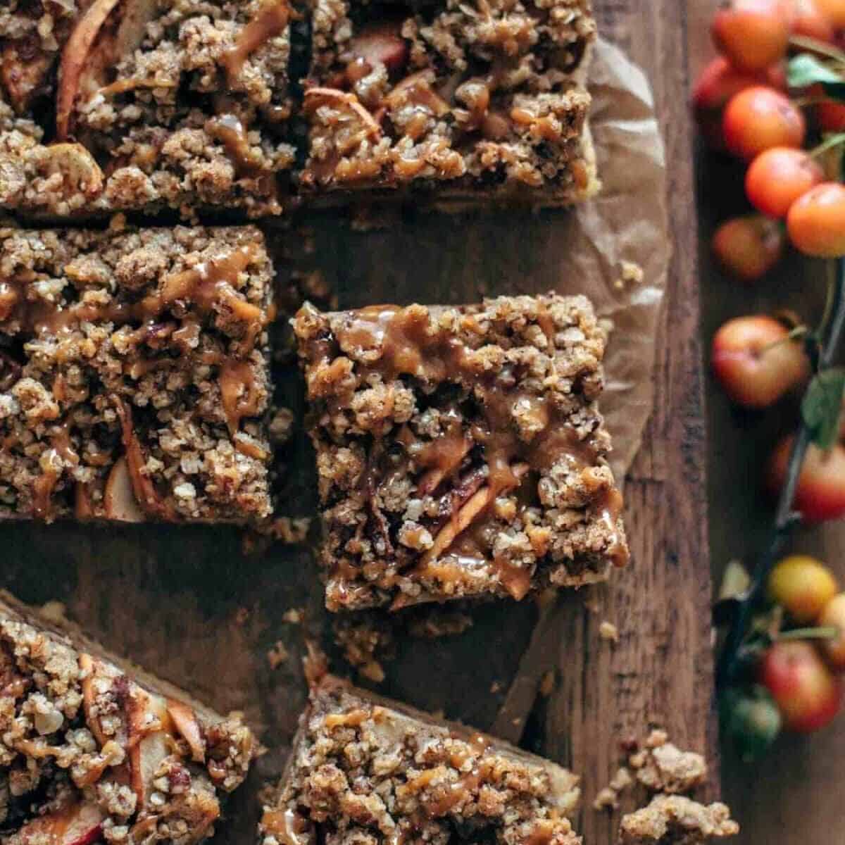 A crunchy yet flavorsome treat featuring apple pecan bars. 
