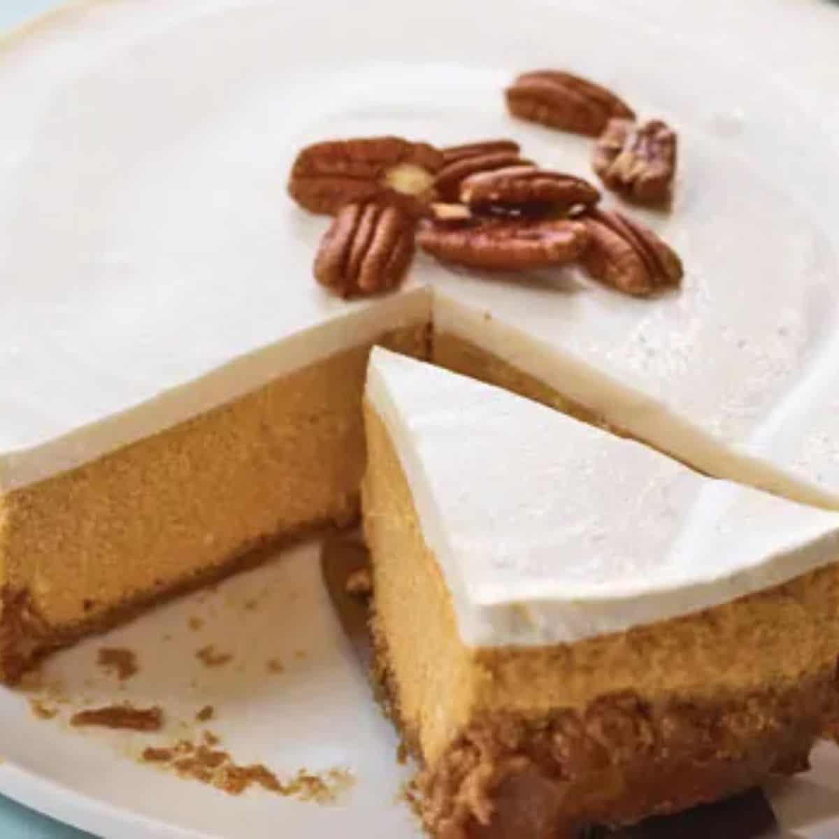 A soft and moist delight featuring bourbon pumpkin cheesecake.