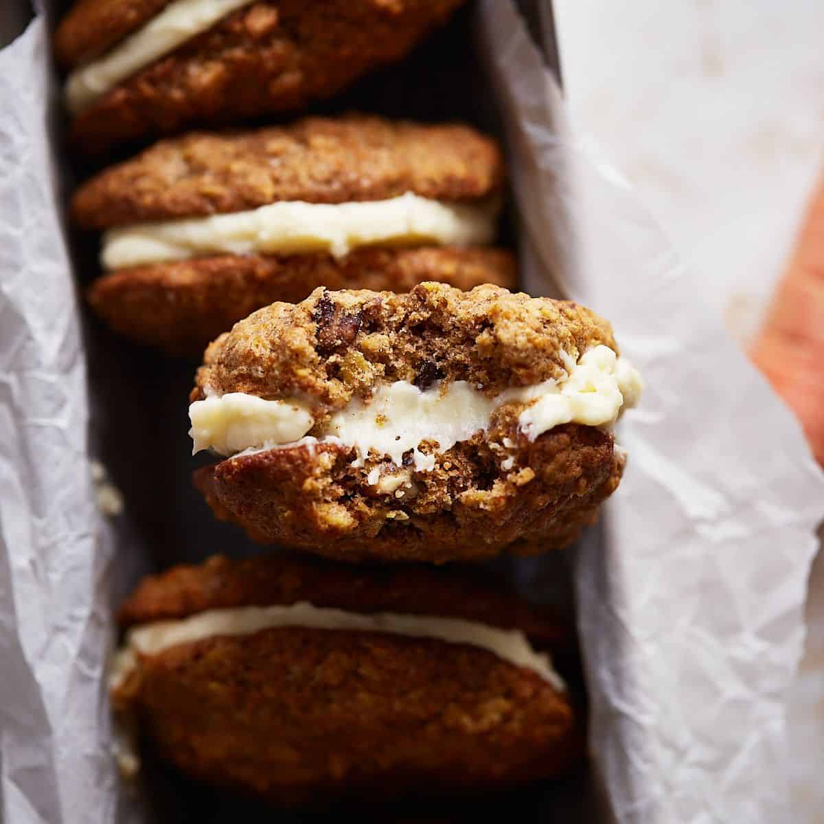A yummy treat with carrot cake cookies.