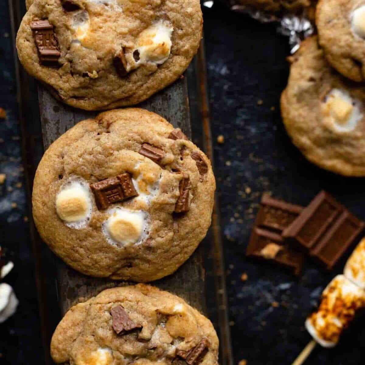 A finger-licking delight featuring chewy S'mores cookies.