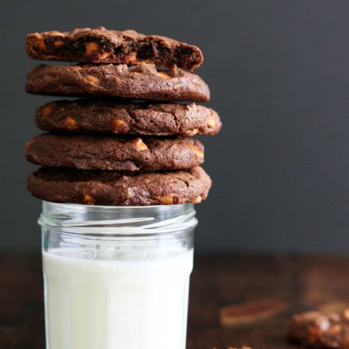 A yummy treat with chocolate butterscotch chip cookies. 