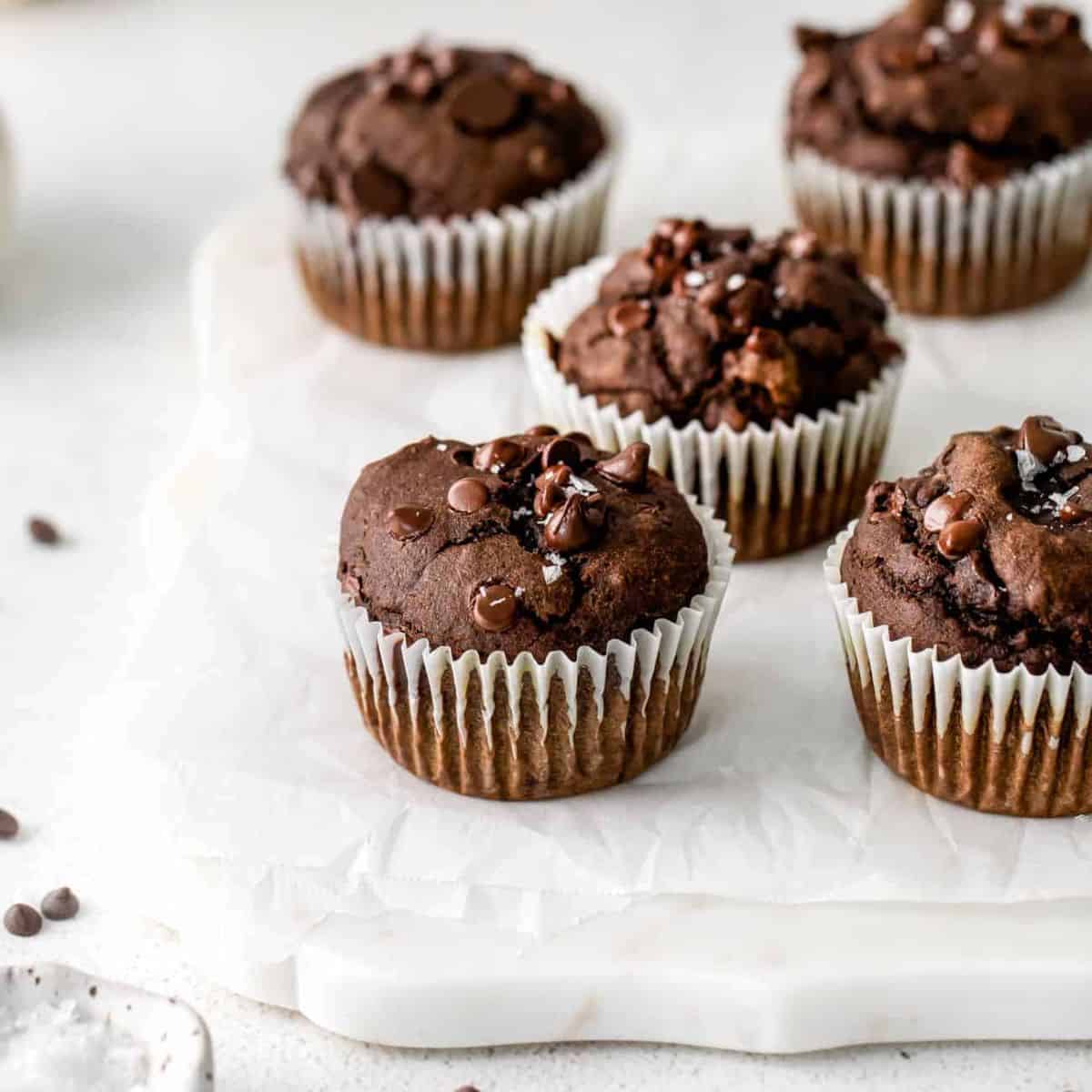 A scrumptious treat with chocolate pumpkin muffins.