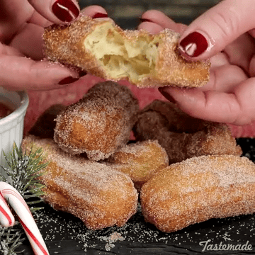 A unique delight featuring eggnog churros. 