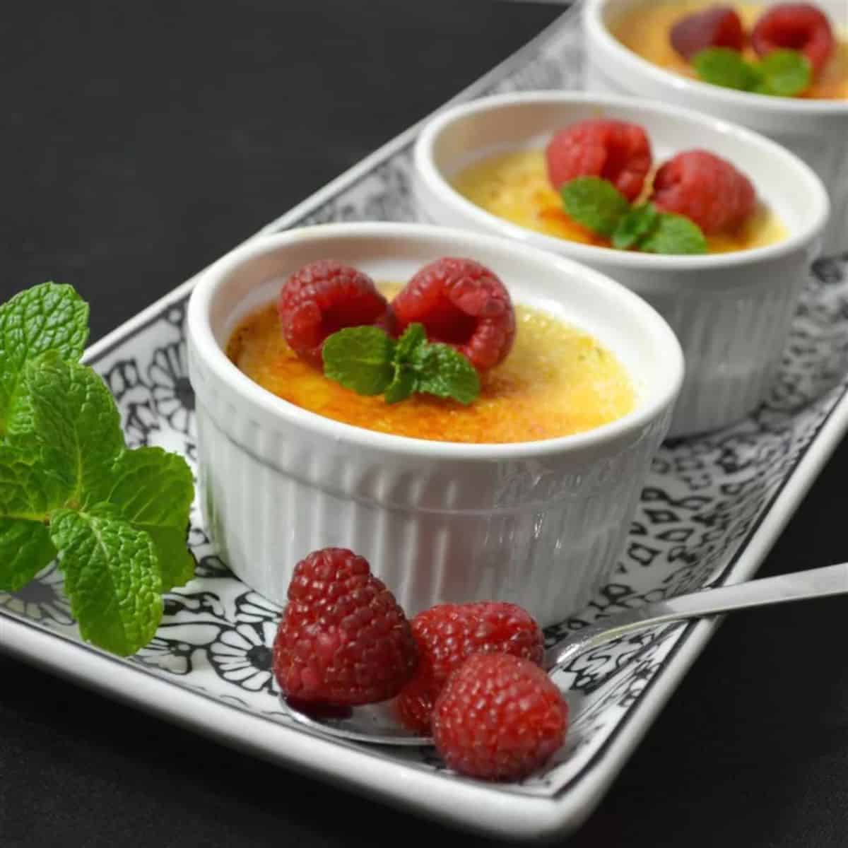 A scrumptious delight featuring eggnog creme brulee.
