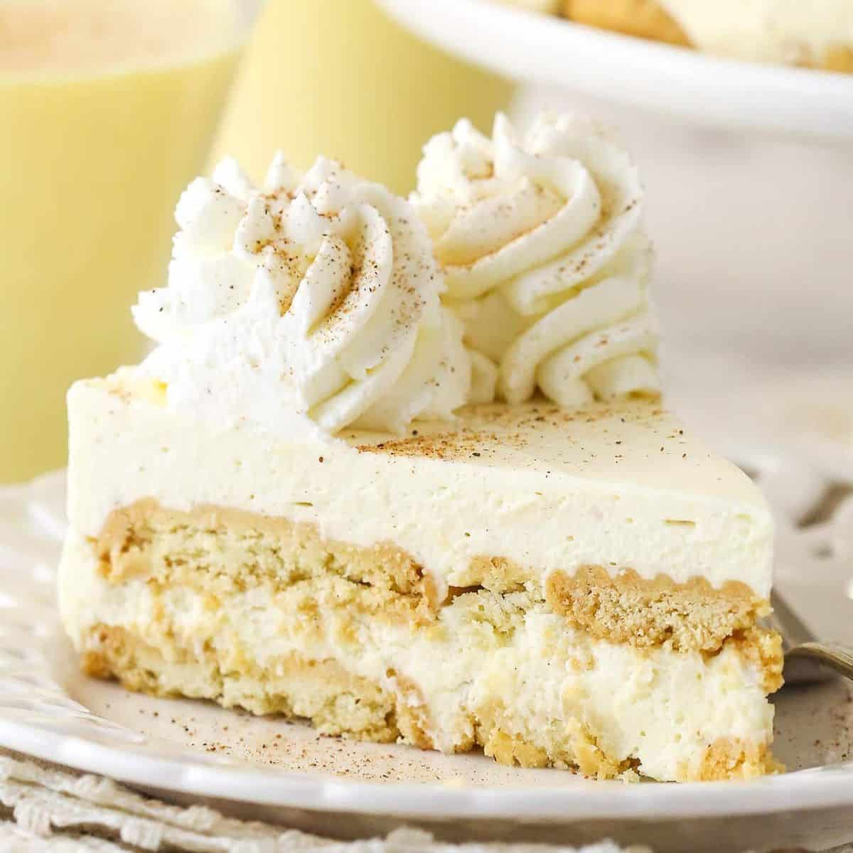 A scrumptious delight featuring eggnog icebox cake. 