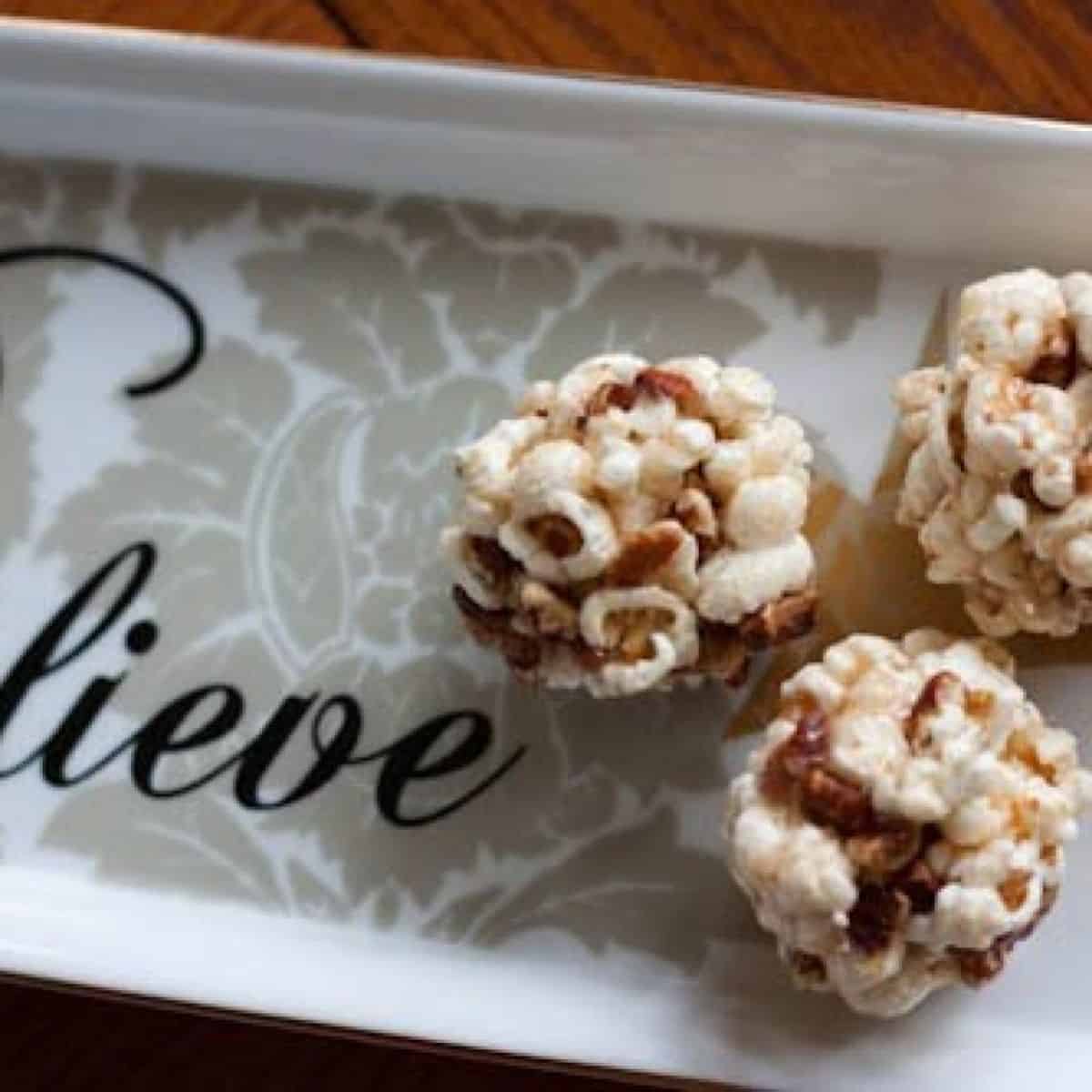 A unique delight featuring eggnog popcorn balls. 