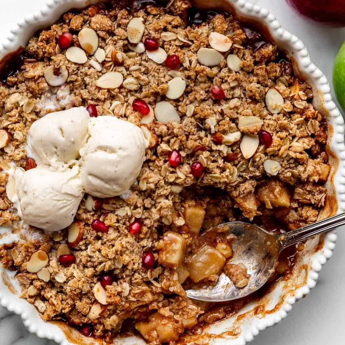 A scrumptious treat with apple crisp.