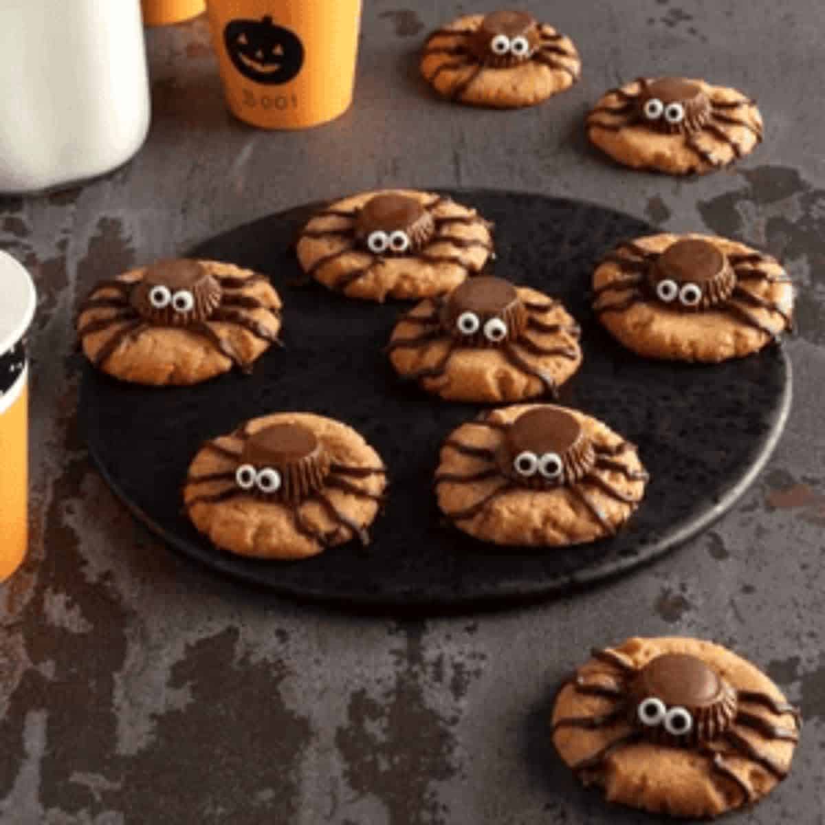 A yummy treat with Halloween peanut spider cookies.
