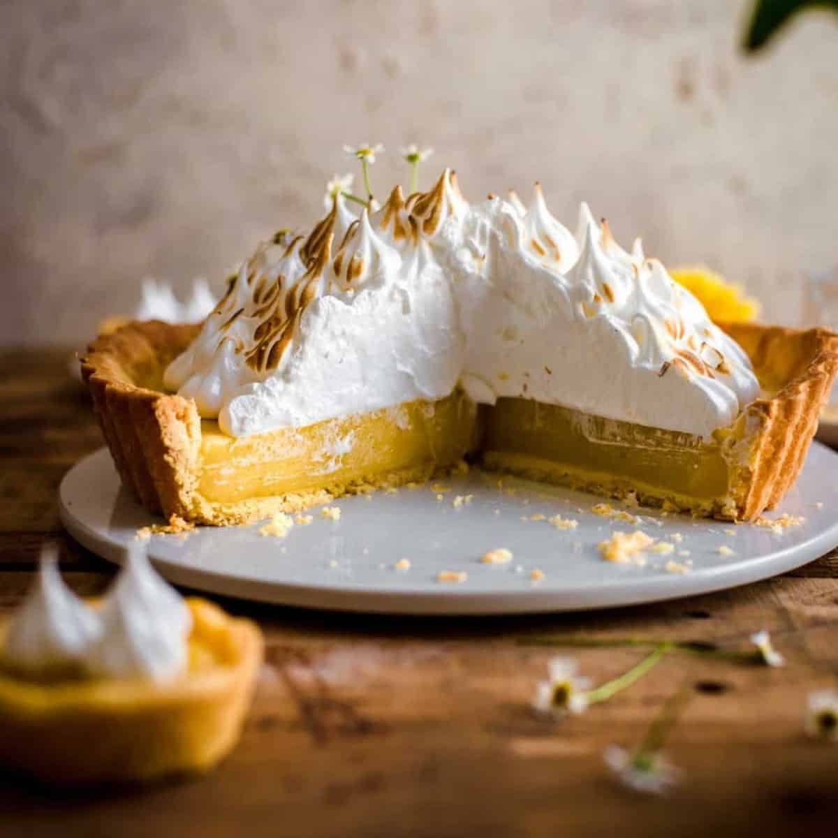 A scrumptious delight featuring a lemon meringue tart. 