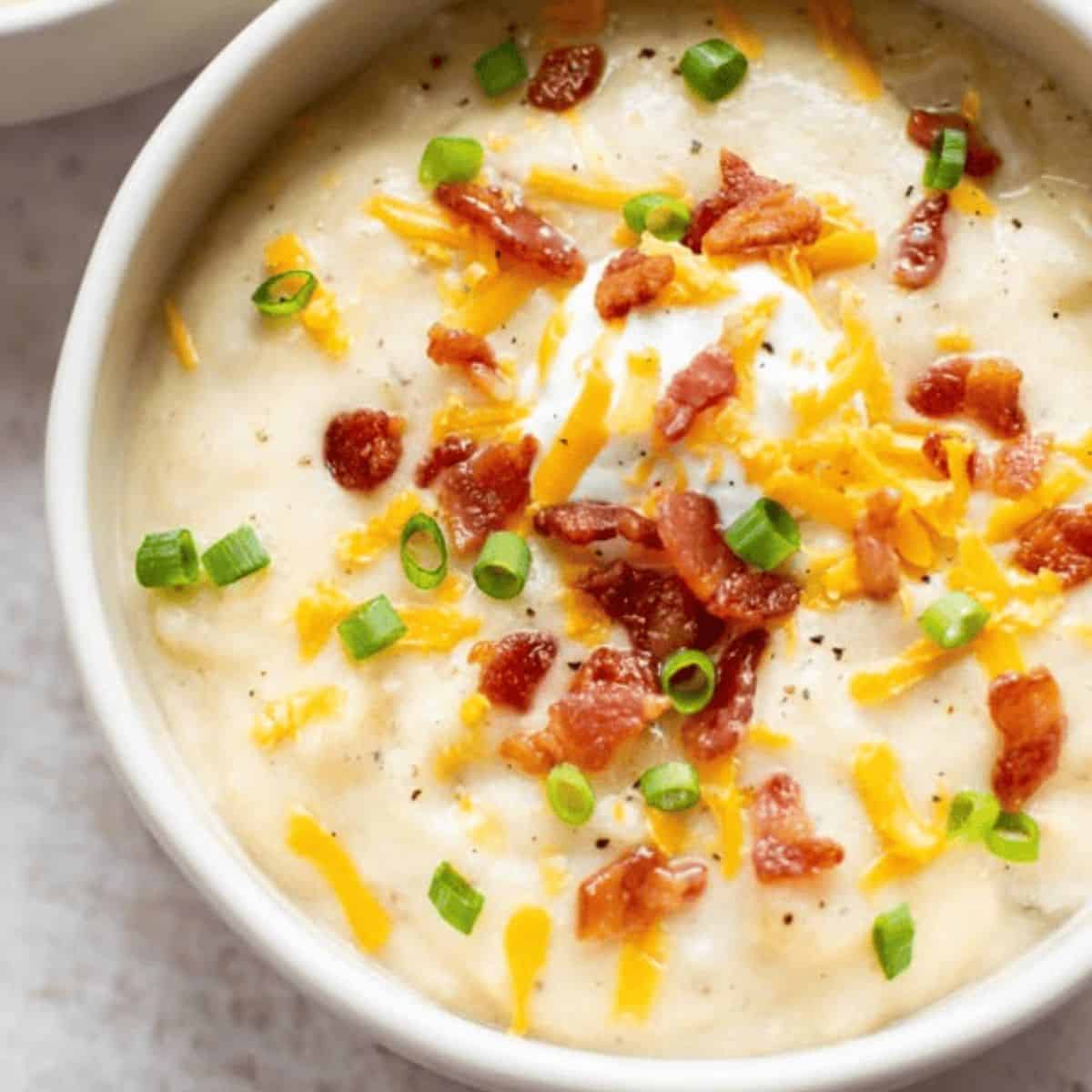 A savory loaded baked potato soup for you to try this fall. 
