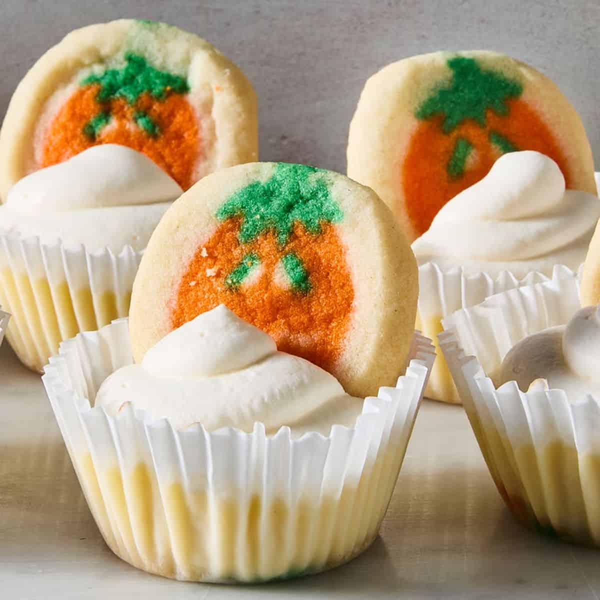 A yummy treat with mini pillsburry cookie cheesecake.