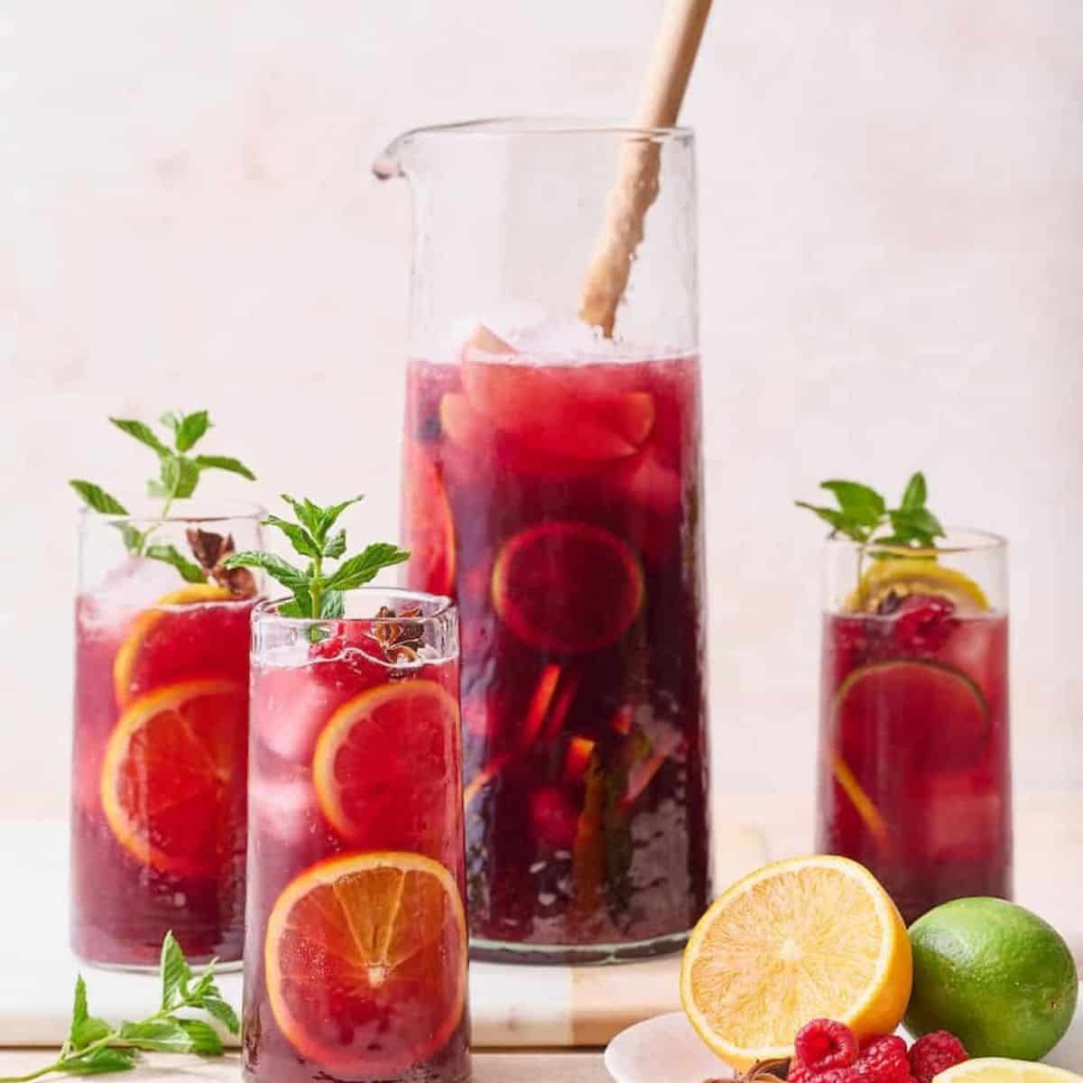 A refreshing fall drink featuring mulled wine sangria.