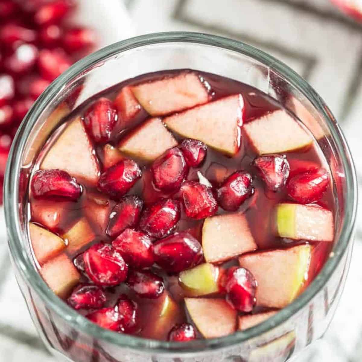 A yummy drink with pomegranate sangria.