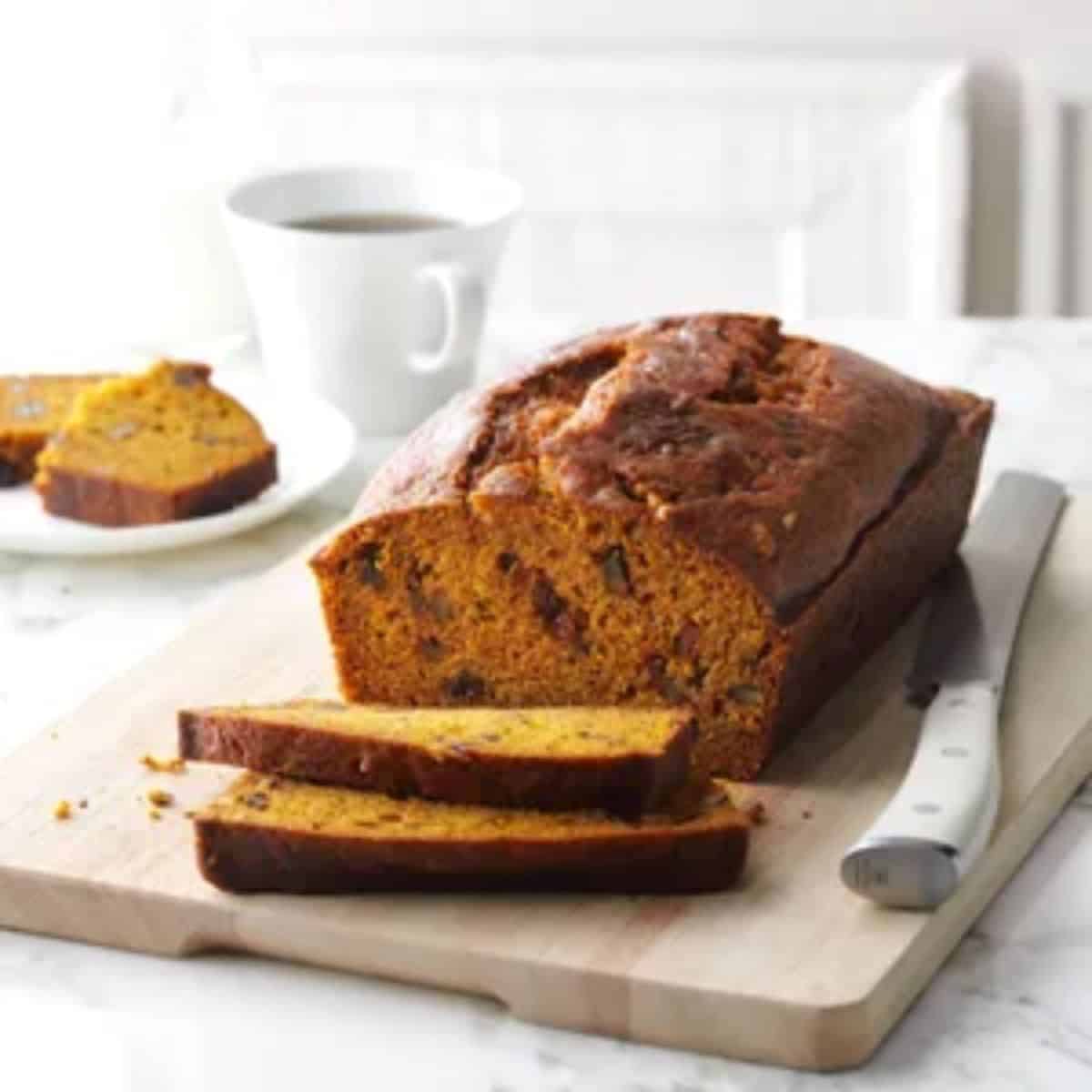 A spicy yet soft and moist treat with pumpkin bread.