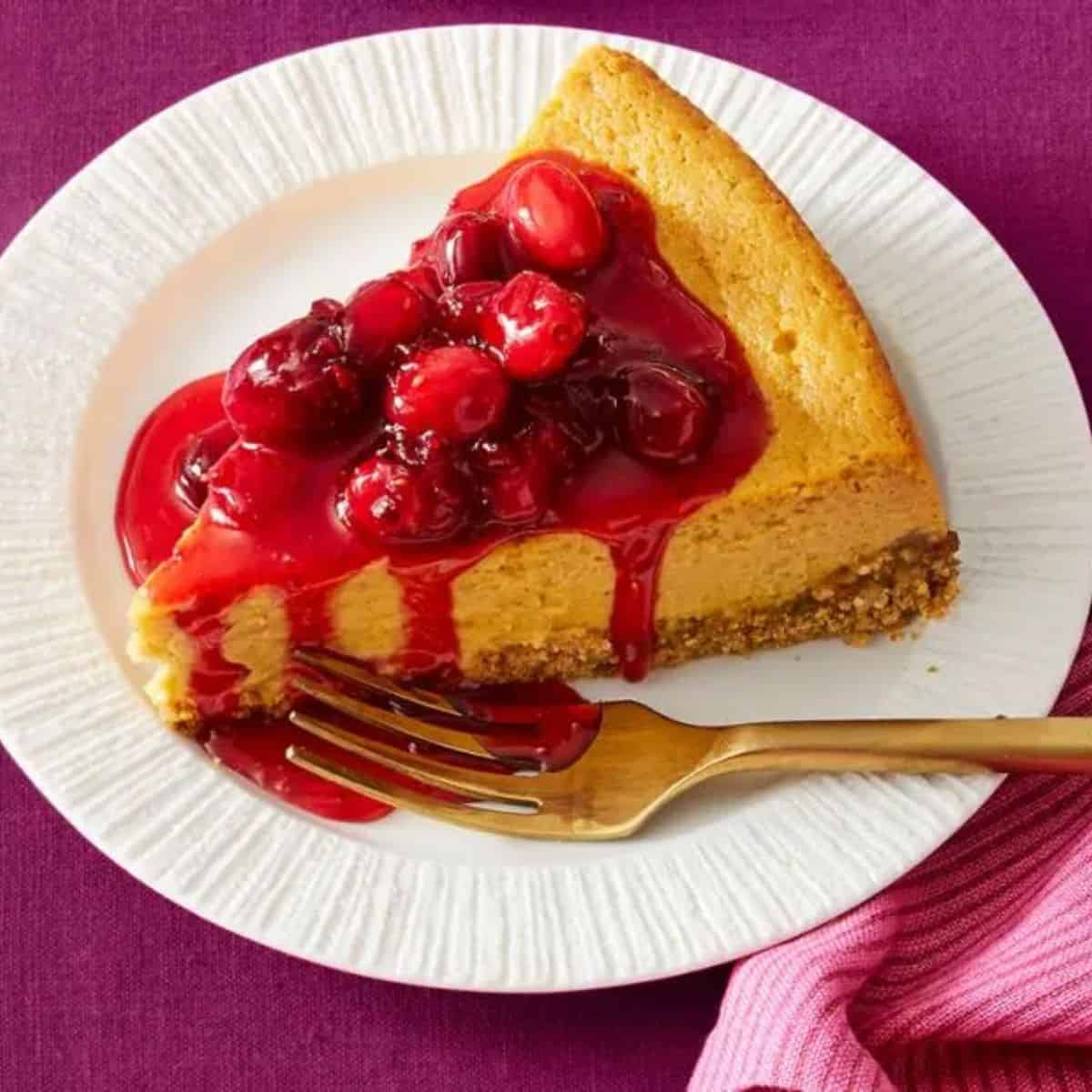 Perfect to be enjoyed this fall, this pumpkin cranberry cheesecake is here to save the day.