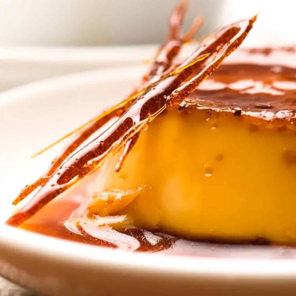A smooth and sweet delight featuring a pumpkin flan.