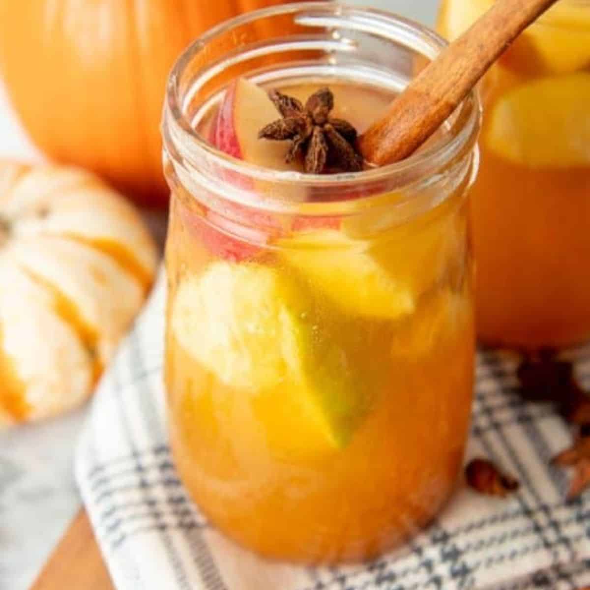 A refreshing fall drink featuring pumpkin spice sangria.