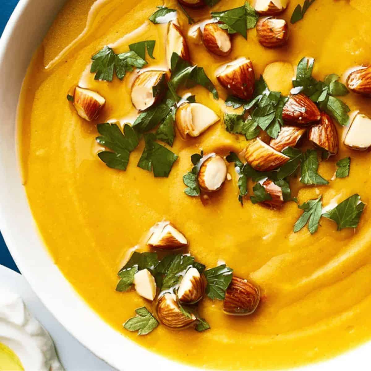 A savory red lentil squash soup with lemon for you to try this fall. 