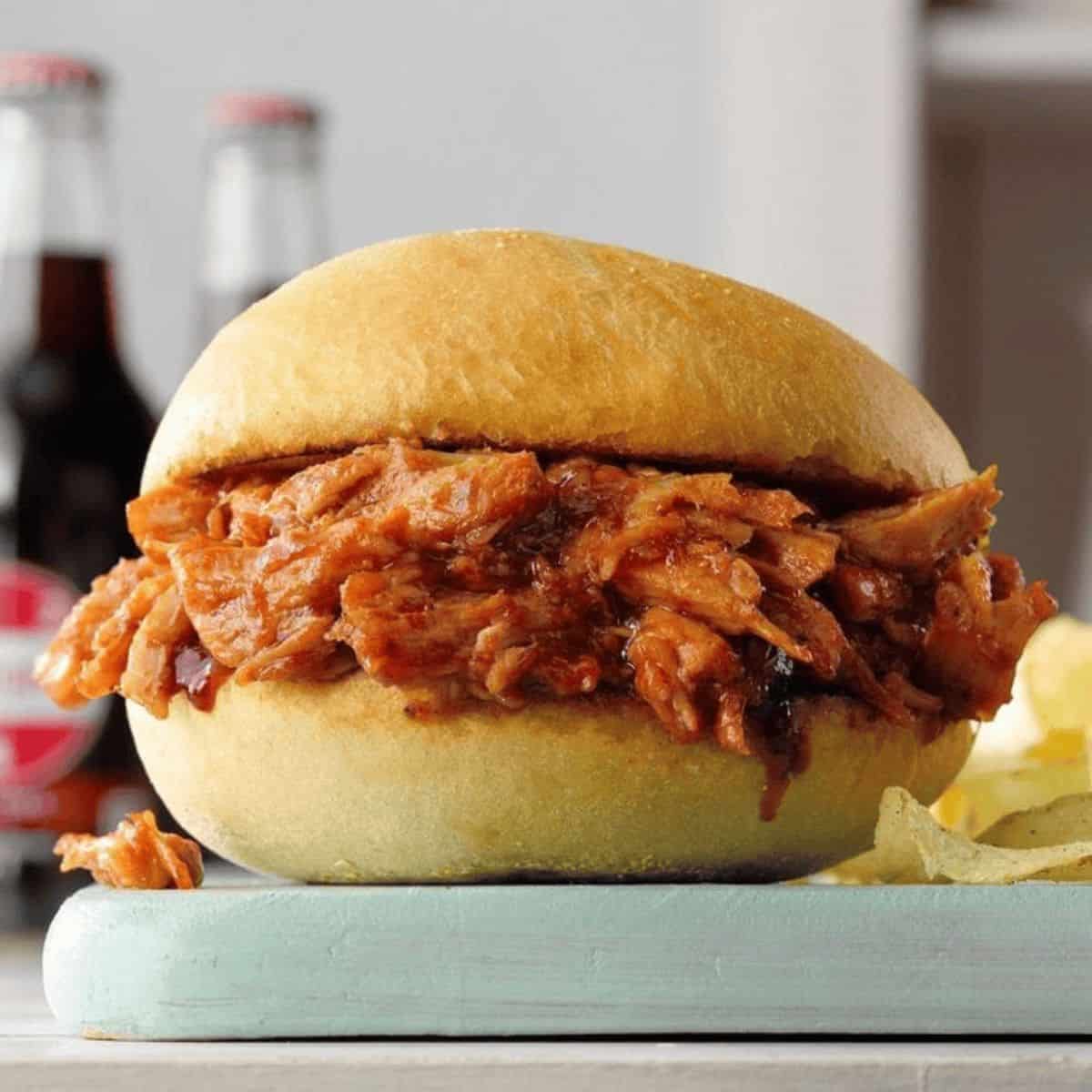 Delicious slow cooker barbecue pulled pork sandwiches for you to enjoy.