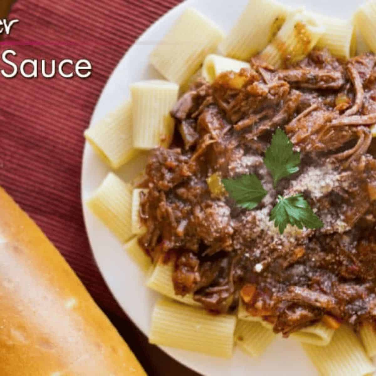 A yummy dinner with slow cooker beef ragu.