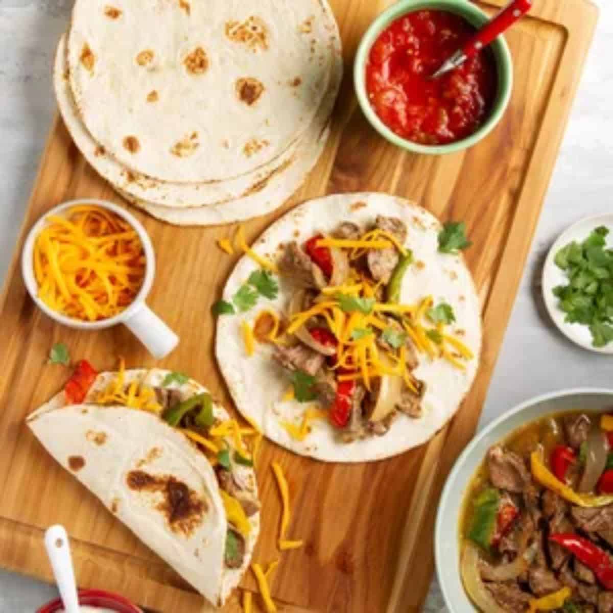 A yummy dinner with slow cooker fajitas.