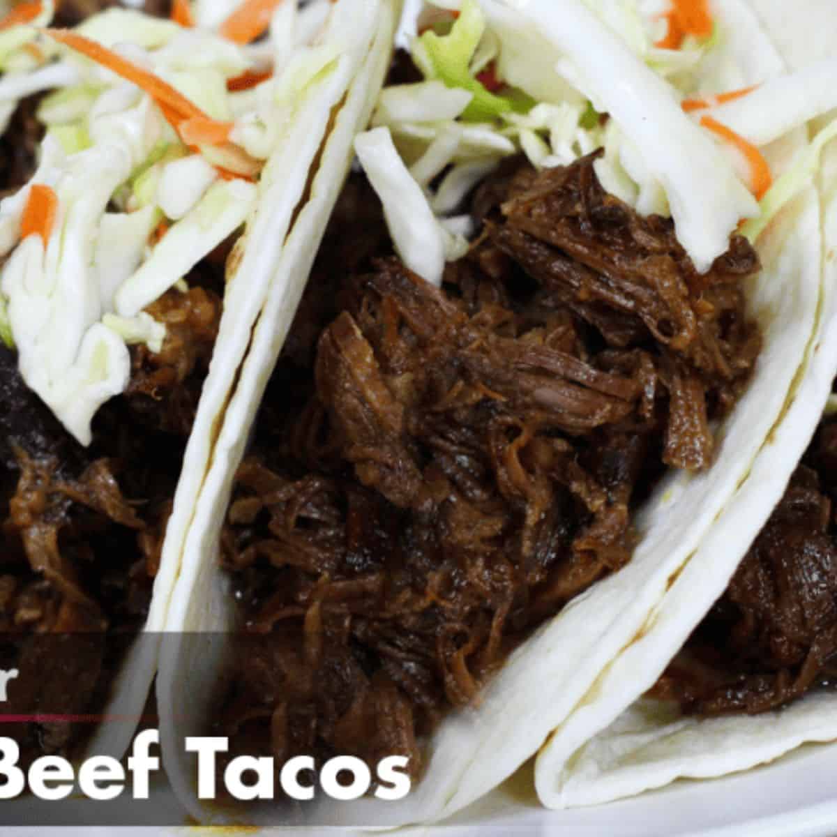 A scrumptious dinner featuring slow cooker Korean beef tacos.