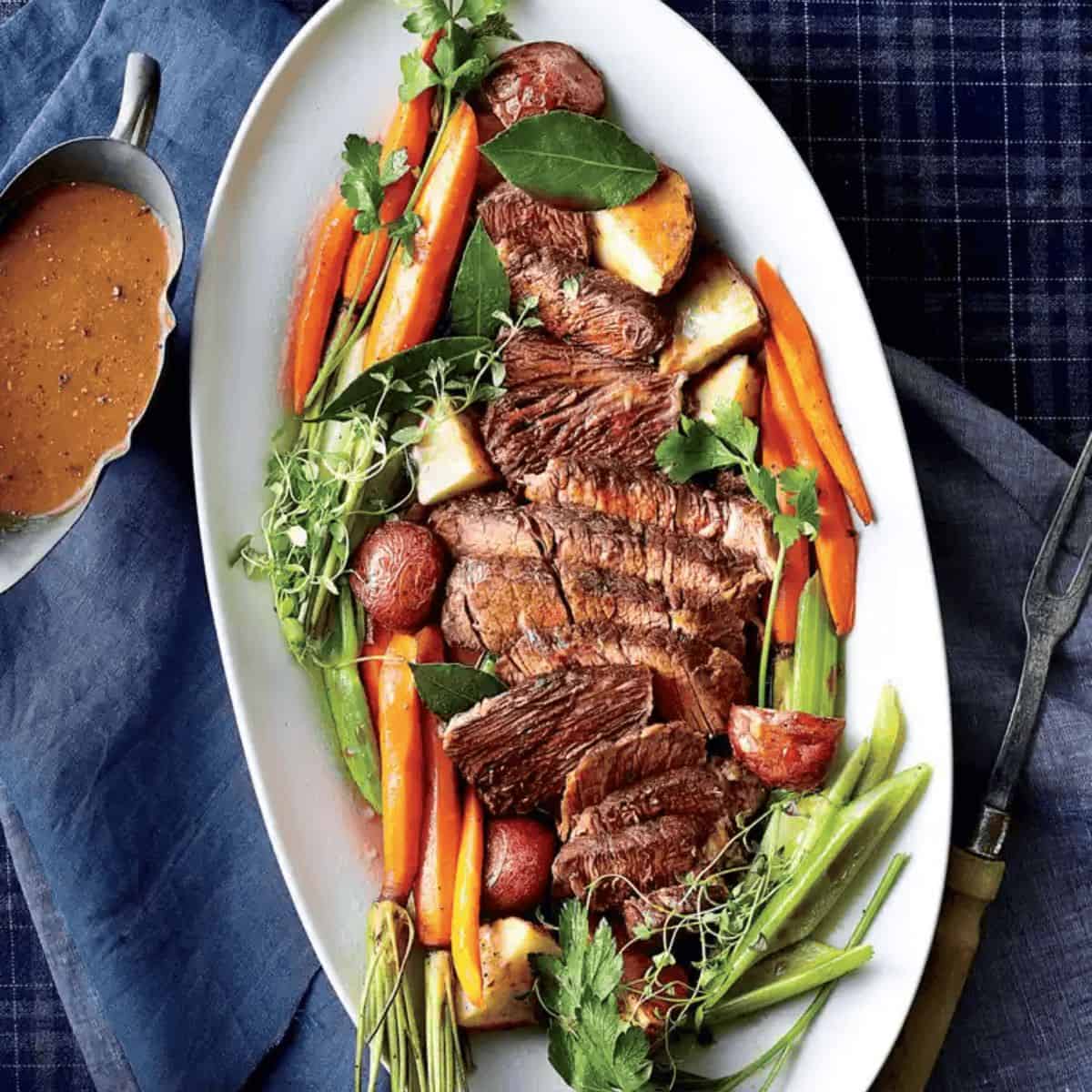 A scrumptious dinner featuring slow cooker pot roast.