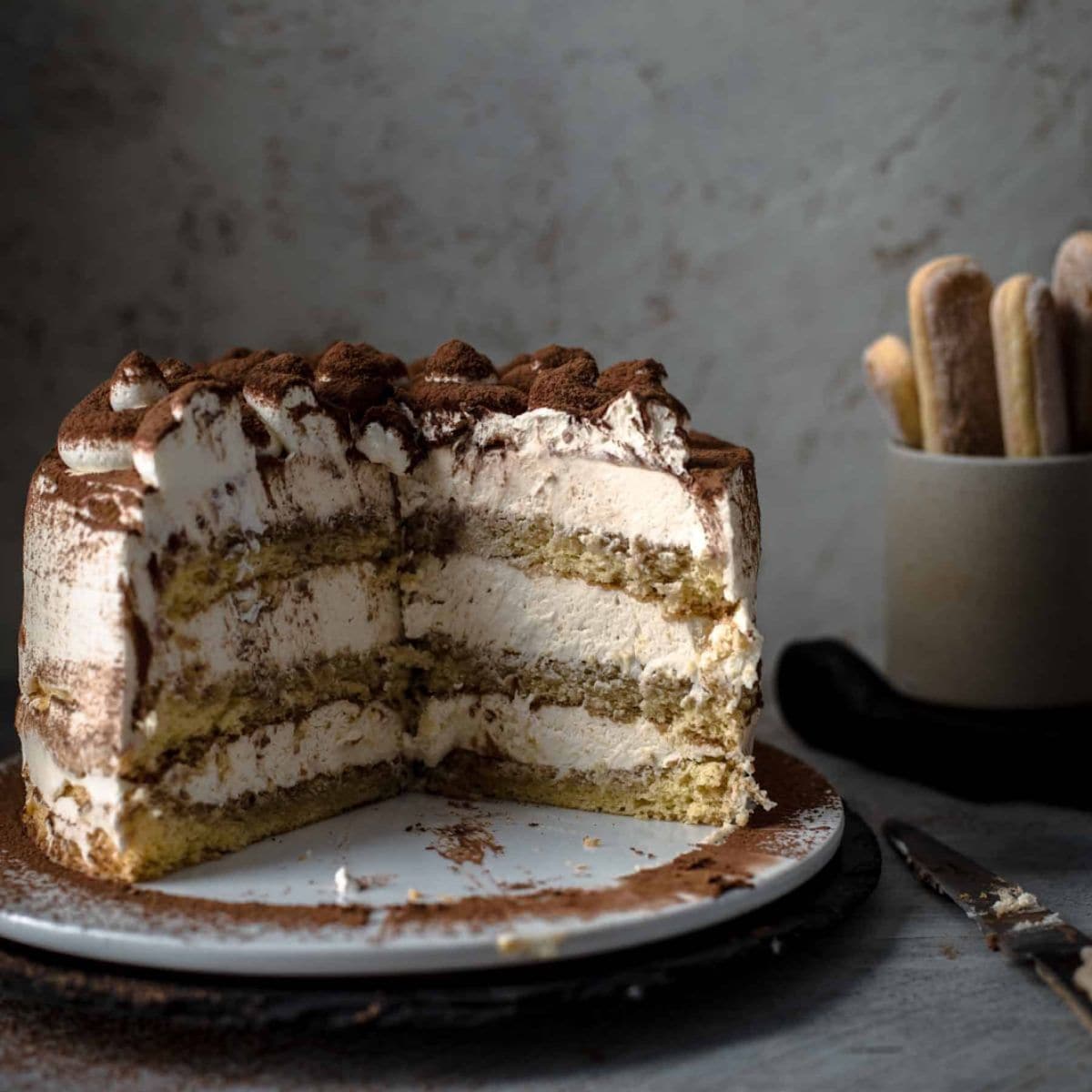 A yummy and delightful treat with a tiramisu cake. 