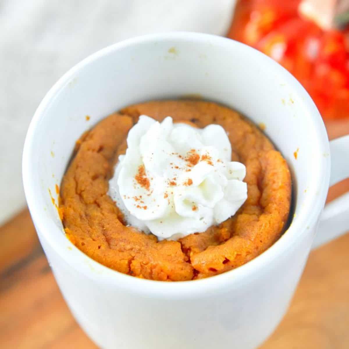 An easy yet yummy treat with vegan pumpkin mug cake.