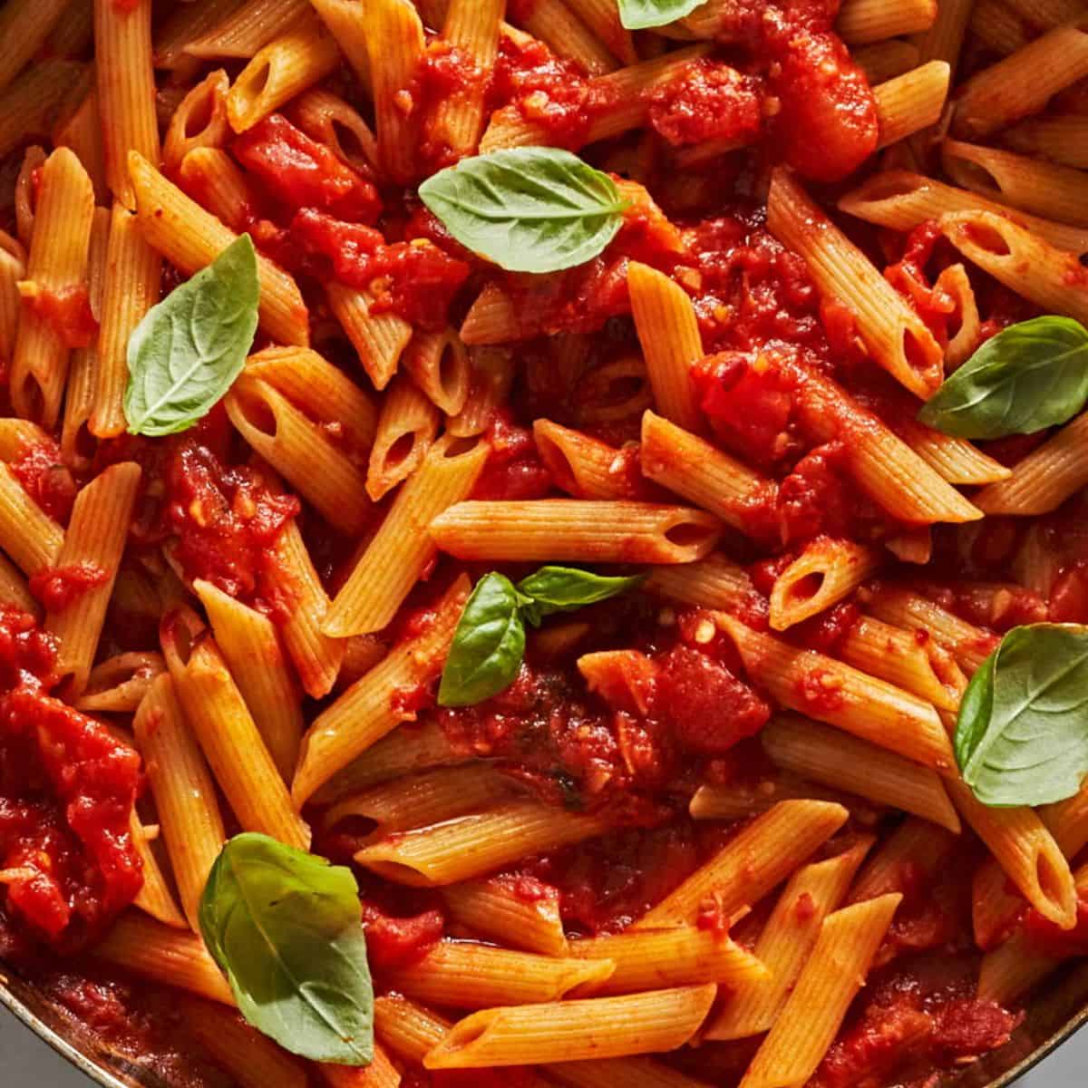 A delicious delight with arrabbiata sauce.