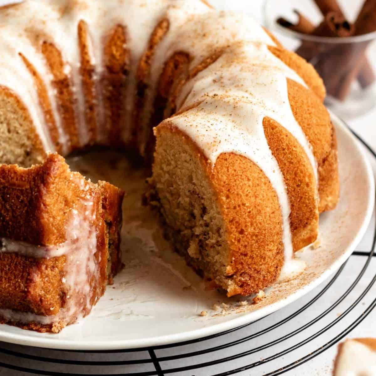 A yummy delight with cinnamon bundt cake.