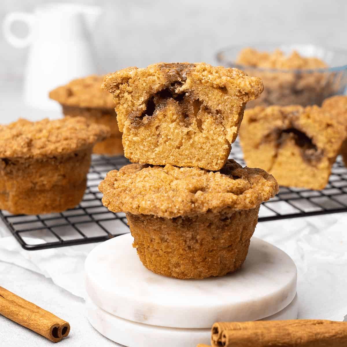 A yummy delight with cinnamon strussel muffins.