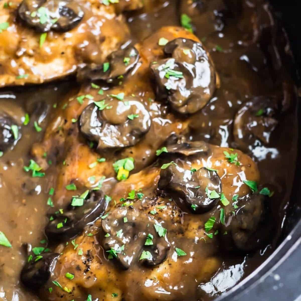 A yummy delight with crockpot chicken marsala.