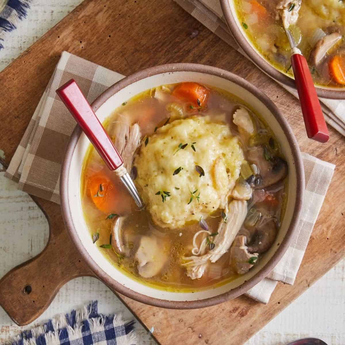 A yummy treat with crockpot chicken and dumplings. 