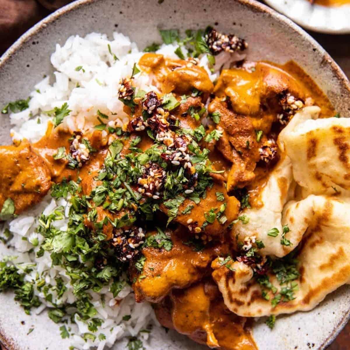 A savory meal with crockpot creamy coconut chicken tikka masala. 