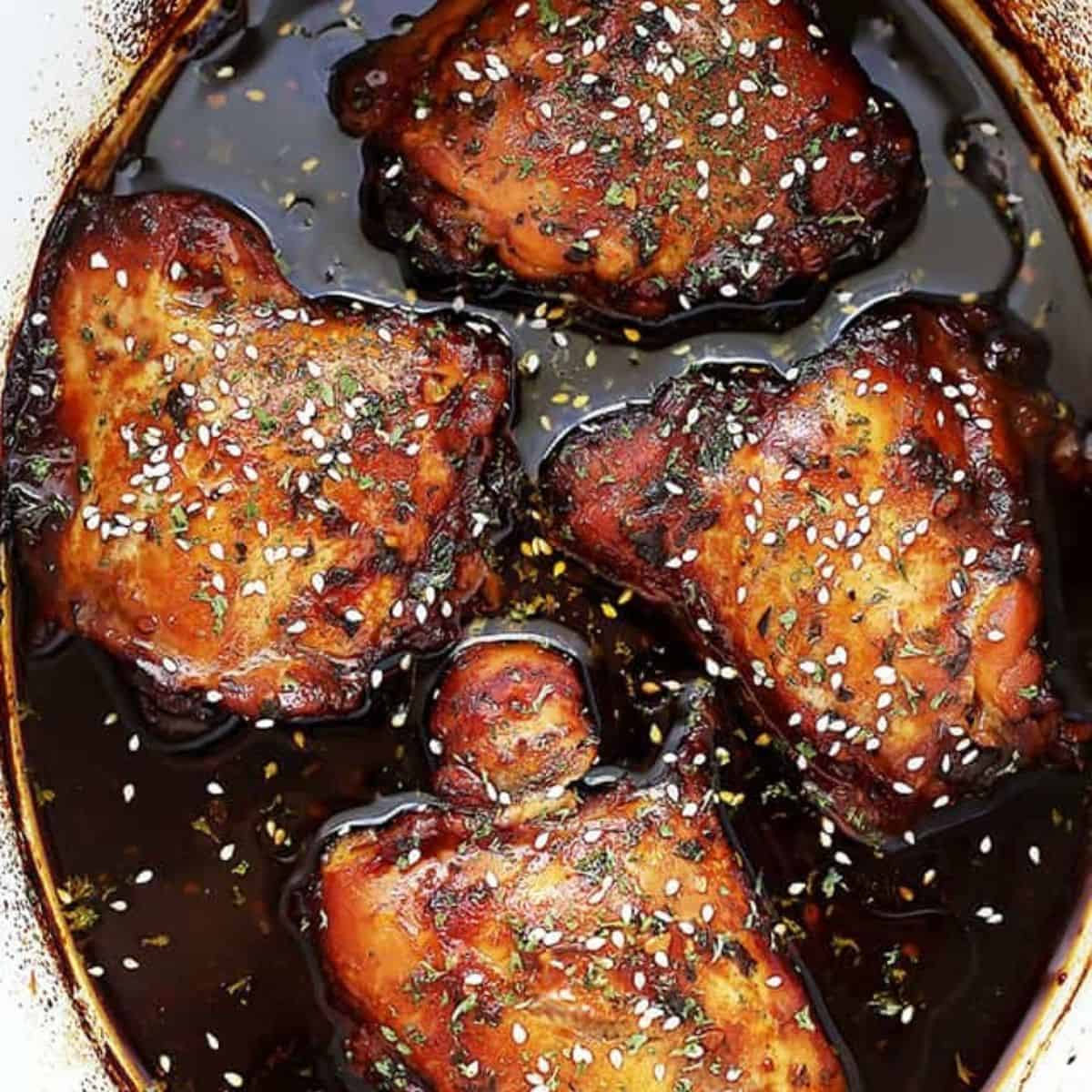 A yummy delight with slow cooker honey garlic chicken.