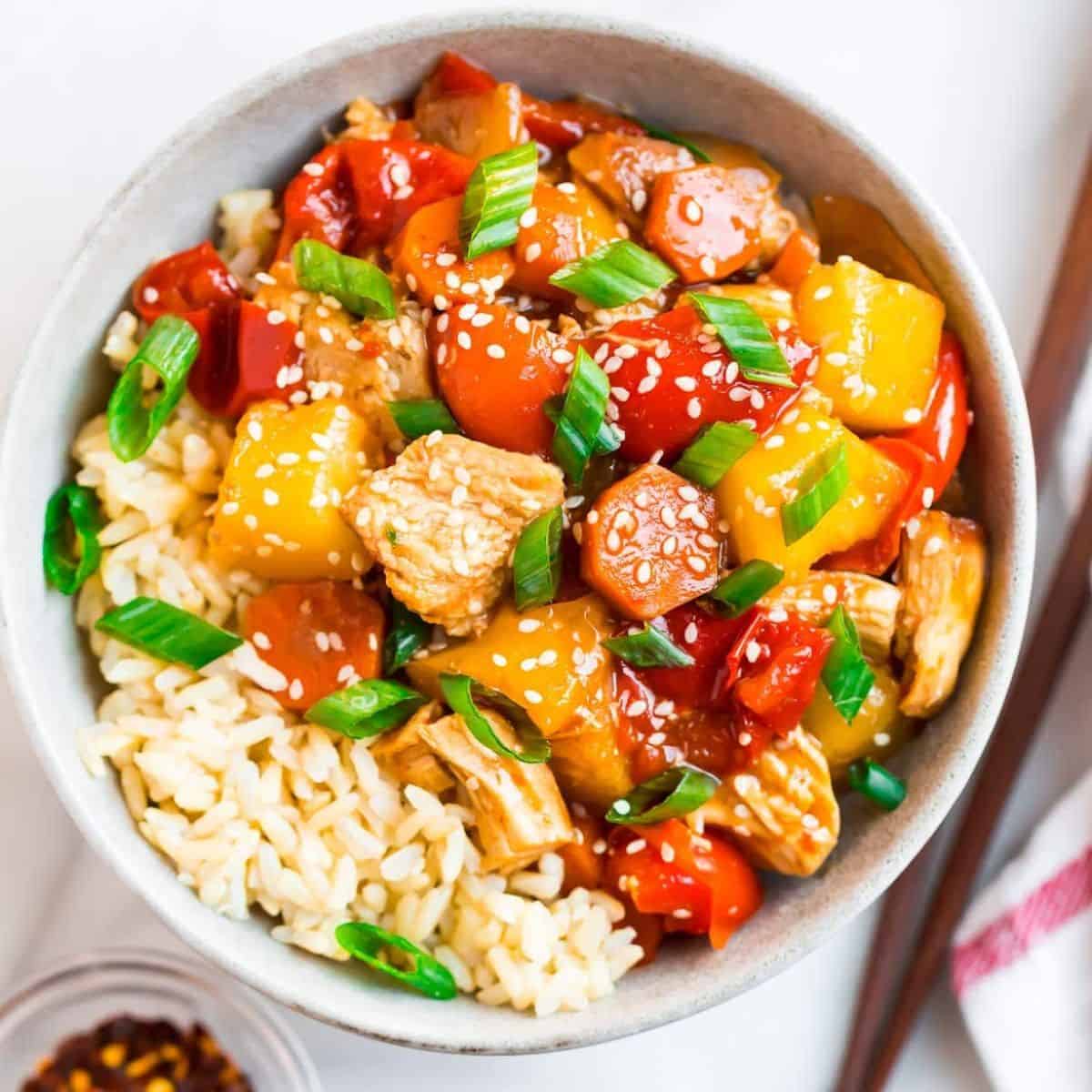 A scrumptious treat with crockpot sweet and sour chicken. 