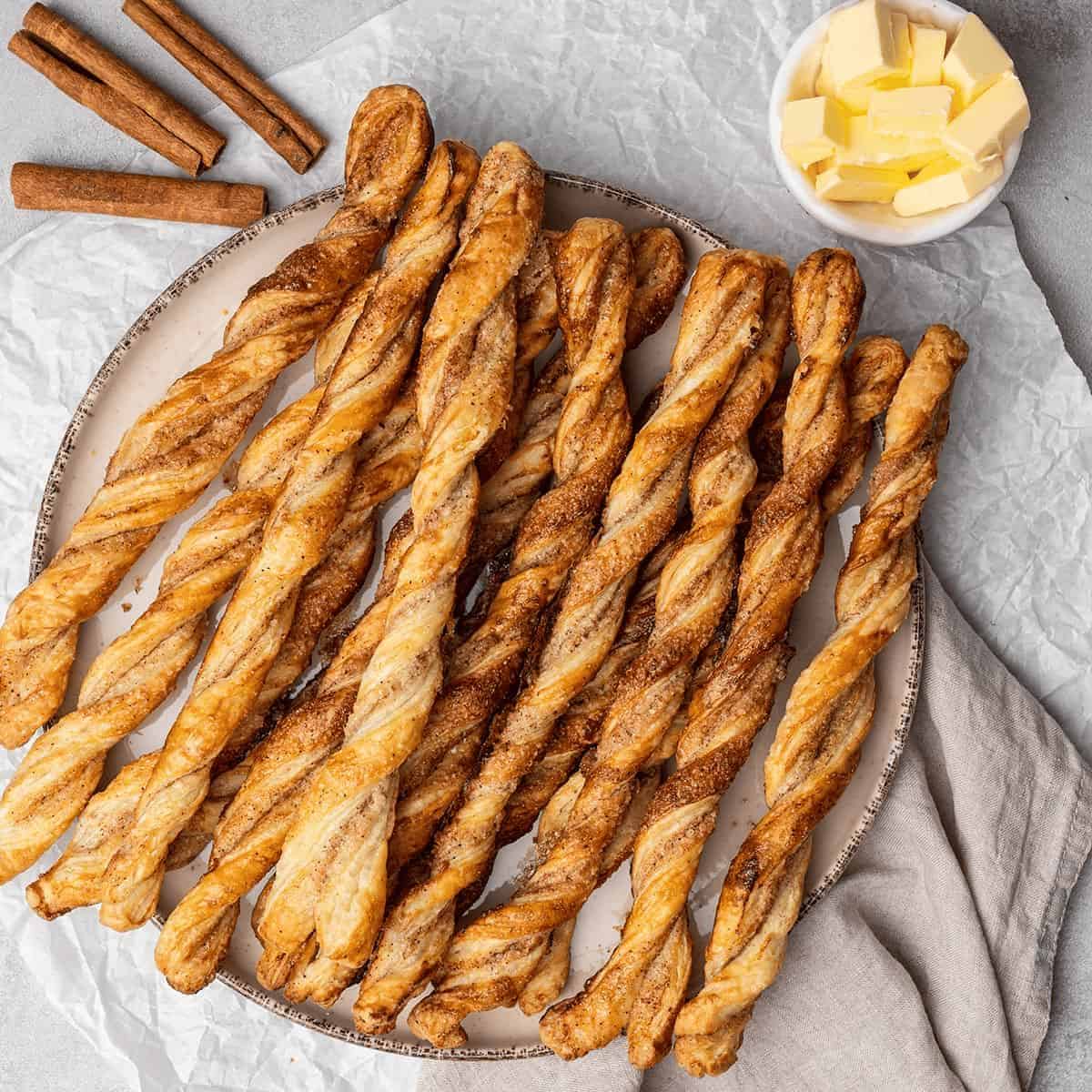 A yummy cinnamon treat featuring puff pastry cinnamon twists. 