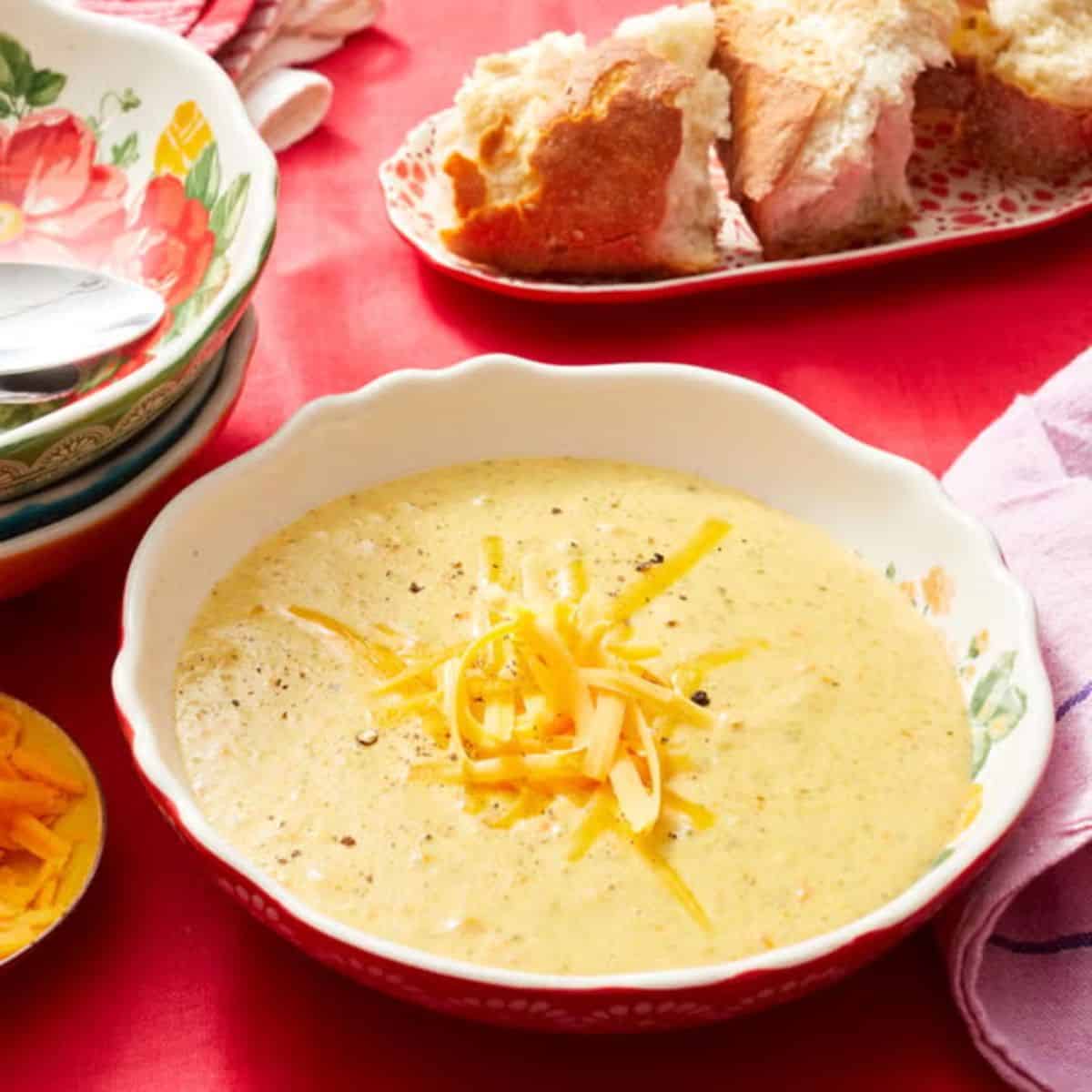 A yummy treat with slow cooker broccoli cheese soup. 
