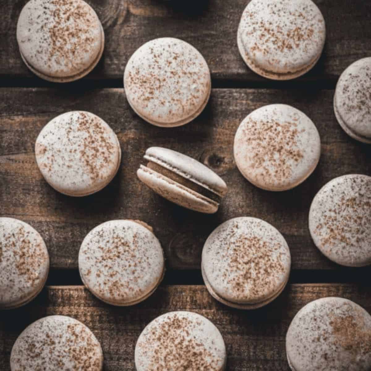 A yummy delight with snickerdoodle macarons with cinnamon sugar pastry cream.